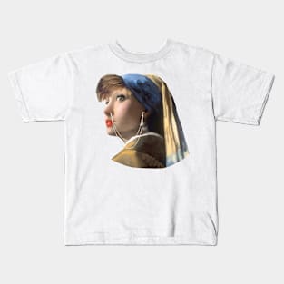 Modern Girl with a Pearl Earring Kids T-Shirt